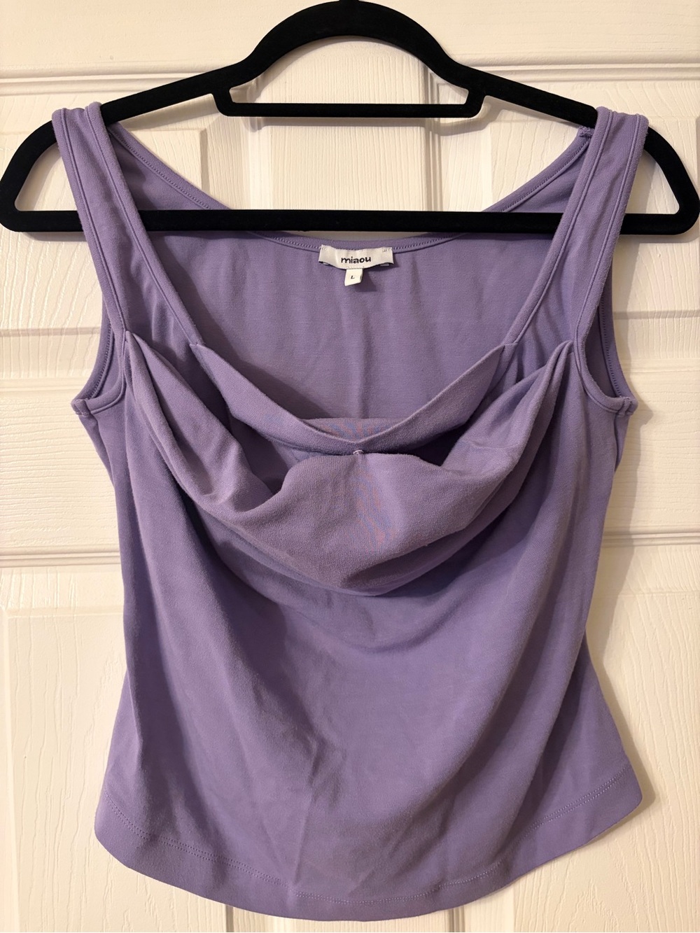 miaou Lavender Cowl Neck Tank Top